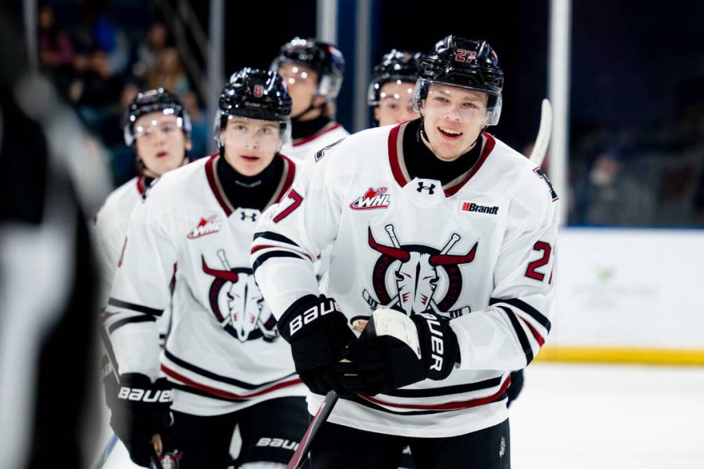 Red Deer Rebels forward Matej Mikes (27) scored his first Western Hockey League goal against the Lethbridge Hurricanes on Wednesday, Dec. 3. (Photo by Erica Perreaux)