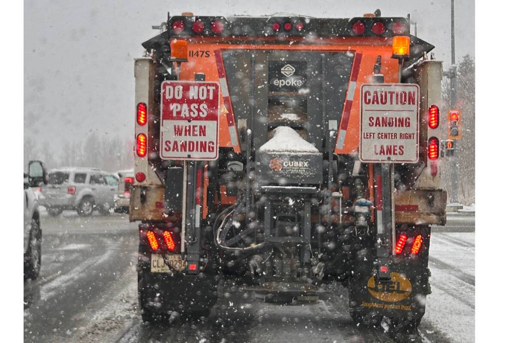 Fluctuating temperatures have created icy conditions and the city's 17 sanding trucks have been out in force. (Photo contributed)
