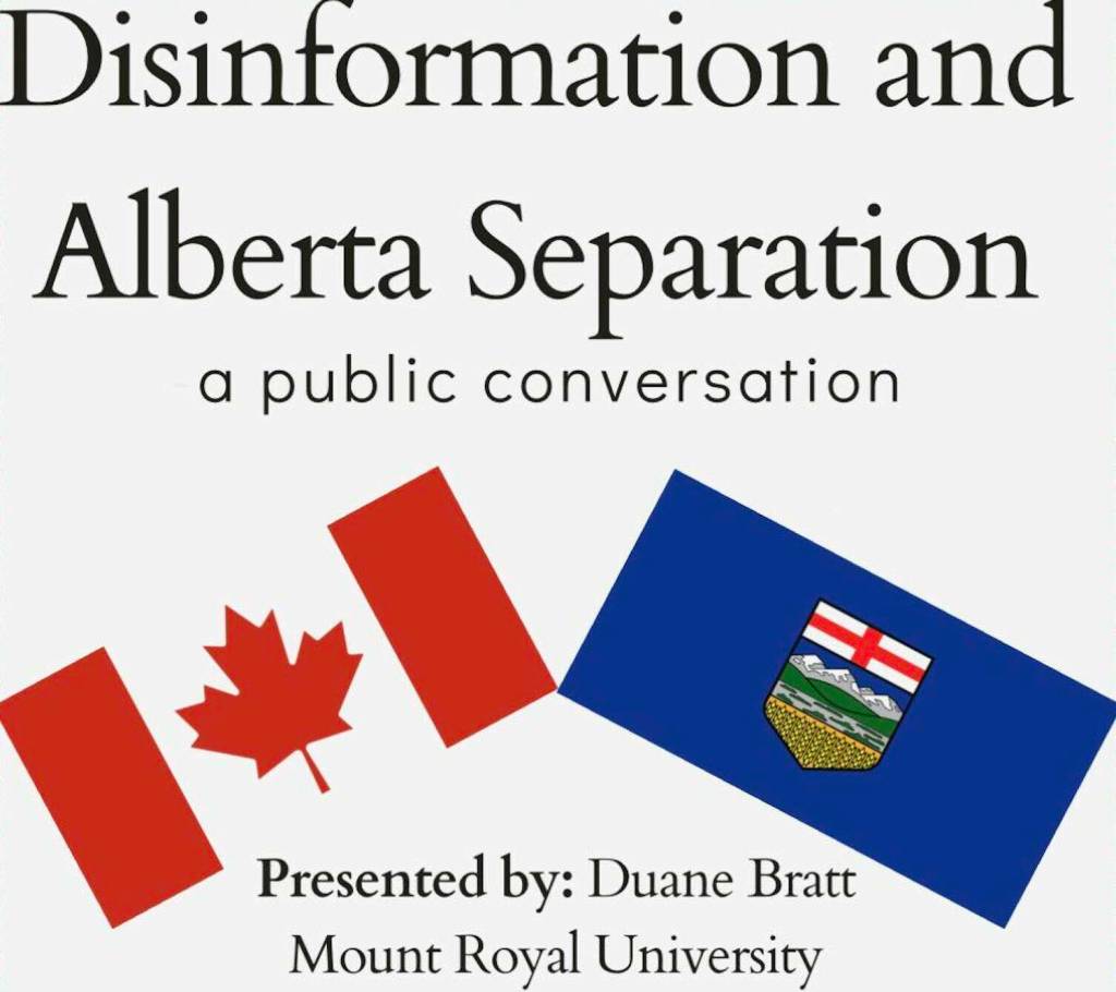 Public discussion on Disinformation and Alberta Separation on Feb. 17 in Red Deer