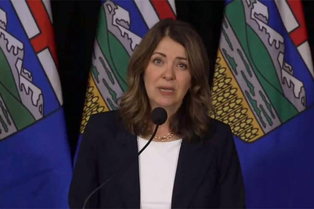 Premier Danielle Smith announced the proposed legislation, Safeguards for Last Resort Termination of Life Act, during a press conference on March 18, 2026. (File photo)